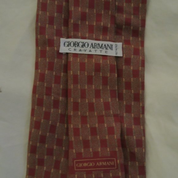 VTG Giorgio Armani Cravatte Diamond Silk Rayon Tie - Picture 4 of 7